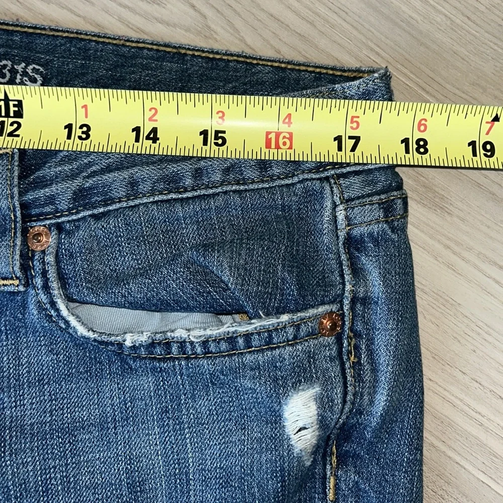 J Crew Vintage Matchstick Straight Leg Blue Jeans 31S Distressed Women’s Denim